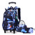 Mfikaryi Diamond,Geometric 3Pcs Kids Rolling Backpack Set Wheeled Elementary School Bag Trolley Bookbag for Boys