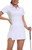 GGOV Womens Two Piece Tennis Golf Dress UPF 50+ Active Athletic Exercise Sports Wear Dresses for Women with Pocket Separate Shorts White