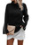 KIRUNDO Women's 2023 Fall Mock Neck Long Sleeve Ribbed Knit Contrast Stitching Oversized Chunky Sweater Pullover Top(Black, Medium)