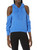 Calvin Klein Performance Women's Open Back Cold Shoulder Top Hoodie, Blue Wave, X-Large