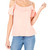 Bar III Flounce-Trim Cold-Shoulder Top, Blushing XXL