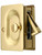 Premium Quality Mid-Century Pocket Door Privacy Lock Set in Polished Brass