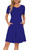 AUSELILY Women's Summer Solid Plain Short Sleeve Sodalite Blue Cobalt Pleated Loose Swing Casual Dress Pockets Knee Length (M,Royal Blue)