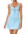 Parthea Women's Sexy Lace Satin Slip Mini Dress Nightwear Sleeveless Low-Cut V Neck Party Strap Club Dresses Blue