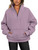 Trendy Queen Half Zip Sweatshirts Quarter Zip Pullover Hoodies for Women Oversized Fleece Soft Sweaters Comfy Fall Winter Clothes 2023 Y2K