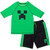Minecraft Creeper Big Boys Swimwear Rash Guard and Swim Trunks Outfit Set, 8, Green/Black