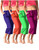 Women's 4 Pack Casual Active Relaxed Flowy Fit Capri Semi Sheer Cropped Bermuda Short Pants (4 Pack - Neon- Green/Purple/Red/Pink, Small)