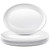 Tioncy 6 Pack Melamine Large Serving Platter Oval Serving Plates White Serving Dishes Tray for Entertaining Party Melamine Safe Platter for Restaurant Serving Fish Steak Food Decorative (16'')