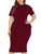 WanMem Plus Size Women Formal Bodycon Peplum Cocktail Dress Short Sleeve Bow Ruffle Pencil Party Midi Dresses