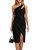 ANRABESS Women's One Shoulder Ruched Bodycon Dress 2023 Summer Cutout Slit Wrap Party Cocktail Midi Dresses Black A914-heise-L