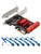 PCI-E SATA Expansion Card X4 6 Ports SATA PCIe Card 6Gbps Expansion Controller Adapter Card with 6 SATA Cables and Low Profile Bracket, Soft-Raid(ASM1166)