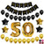 50th Birthday Decorations, Balloon Banner, 50th Party Supplies, Office Party, Black and Gold Birthday Backdrop