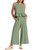 ANRABESS Two Piece Outfits for Women Summer Vacation Sleeveless Linen Crop Tank Top Casual Matching Lounge Sets Comfy Tracksuits Long Pants Jumpsuits 2023 Cute Going Out Clothes 817qinglv-M