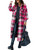 SKIKYAN Women Fall Flannel Plaid Shacket Jacket Oversized Button Down Long Shirt Jacket (Rose, Medium)