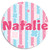 Natalie - 100 Pack Circle Stickers 3 Inch Name Tag Water Bottle School Supplies