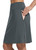 BALEAF Womens Golf, Walking Skirt 20" Knee Length Skorts Skirts Athletic Modest Long Casual Skirt Zipper Pocket UV Protection, Large, Gray