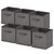 Nestl Cube Storage Bins, Foldable 6 Cube Storage Organizer Bins, Fabric Storage Cubes, Storage Basket with Handles, Grey Closet Storage Bins, 11-Inch Cube Storage Bins for Bedroom, Playroom and More
