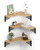 Smatto Corner Floating Shelves, Oak Corner Shelves Wall Mounted, Wood Wall Storage Shelves for Bathroom Bedroom Living Room Kitchen, Corner Shelf Set of 3