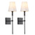 Black Wall Sconces Set of Two,2 Hardwired Sconces Wall Lighting with White Fabric Shades,Hardwired Wall Lights for Bedroom,Sconces Wall Decor Set of 2 for Living Room,Bedroom,Bathroom,Hallway(No Bulb)
