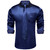 DiBanGu Navy Blue Shirt and Tie Sets for Men Long Sleeve Dress Shirt Solid Color Button-Down Shirts with Pocket XL