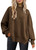 LILLUSORY Women's Crewneck Batwing Long Sleeve Sweater 2023 Fall Oversized Ribbed Knit Side Slit Pullover Top