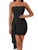 Colysmo Sexy Strapless Bodycon Corset Dress Side Draped Ruched Mesh Party Club Mini Dresses for Women Black