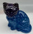 Fluffy Solid Glass Sitting Cat - Mosser USA (Airbrushed Blue & Purple)