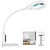 TOMSOO 8X Magnifying Glass with Light and Clamp, 5 Color Modes Stepless Dimmable Lighted Magnifier with Stand, Flexible Gooseneck LED Desk Lamp Hands Free for Craft Painting Hobby Close Work - White