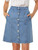 Allegra K Women's Denim Skirts Short Button Down Jeans Skirt X-Large Light Blue