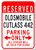 Oldsmobile Cutlass 442 Reserved Parking Only All Others Will Be Sold For Scrap, Metal Parking Sign, Man Cave Wall Decor, Novelty Garage Sign - 10"x14"