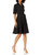 Sharagano Women's Button Front Pleated Shirt Casual Dress, Very Black, 14