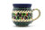 Polish Pottery Mug - 15 oz. Bubble - Burgundy Berry Green
