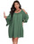 SOLY HUX Women Plus Size Summer Dress Cold Shoulder Short Sleeve Casual Loose Short Dresses Solid Green 4XL