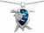 Star K Mother and Baby Lucky Turtle family Pendant Necklace with 12x8mm Pear Shape Simulated Blue Topaz