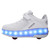 Ylllu Kids LED USB Charging Roller Skate Shoes with Single Wheel Shoes Light up Roller Shoes Rechargeable Roller Sneakers for Girls Boys Children(4 US Big Kid, White)