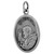 Sterling Silver St Padre Pio Medal Necklace Oxidized finish Oval 20 inch CRB_50