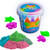 DUUTY Kinetic Play Sand Moldable Beach Magic Sand Set Colored Play Sand 1.8lbs + 4pcs Molds for Kids Creative Playing,Colors May Vary
