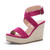 Womens Wedge Platform Espadrille Cross Ankle Strap Slingback Open Toe Summer High Heel Casual Sandals