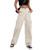 ZMPSIISA Women High Waisted Cargo Pants Wide Leg Casual Pants 6 Pockets Combat Military Trousers(Beige,Medium)