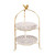 Esquirla Iron Cake Stand 3 Tier Serving Tray Appetizer Tray Fruit Dessert Tray Display Plate Decoration Display Stand for Wedding Cupcake Cookies Pie, 2 Floors