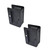 QCAA Premium Quality Solid Brass Rectangular Pocket Sliding Door Pull, Passage Function, 3-1/4''X2-1/4'', Matte Black, 2 Pack, Made in Taiwan