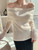 Womens Tops Solid Off Shoulder Top (Color : Apricot, Size : Small)