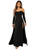 SweatyRocks Women's Elegant Off Shoulder Double High Slit Long Sleeve Dress A Line Maxi Dresses Black M