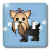 3dRose LLC lsp_10818_2 Cute Yorkshire Terrier Yorkie Blue with Paw Prints Double Toggle Switch