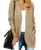 MEROKEETY Women's 2023 Fall Long Sleeve Open Front Cardigans Chunky Knit Draped Sweaters Outwear LightKhaki M