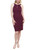 S.L. Fashions Women's Embellished Halter Neck Keyhole Short Sheath Dress, Fig Glitter, 14