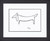 Buyartforless Framed The Dog (Le Chien) Drawing by Pablo Picasso 14x11 Art Print Poster Double Mat, Black, White