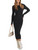 ANRABESS Women's Sweater Dress 2023 Fall Long Sleeve Ribbed Knit Crewneck Formal Midi Dress Casual Elegant Slim Fit Formal Bodycon Dresses B1250heise-M Black