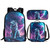 Parprinty Boys Galaxy Wolf Backpack Set Portable Sturdy Soft Lightweight Large Boy School Backpack with Lunch Box Pencil Case Kids Student Cool Animal Print Bookbag Insulated Lunch Bag