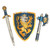 Liontouch Noble Knight Toy Sword, Shield & Axe for Kids, Blue | Medieval Pretend Play Set in Foam for Children with Golden Lion Theme | Safe Weapons & Battle Armor for Dress Up & Costumes